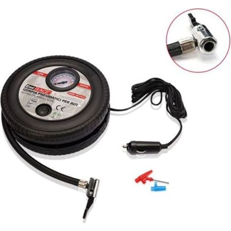 Compresseur d'air portable, gonfleur de pneus 12 V CC, avec manomètre analogique-Crezuo (1/4)