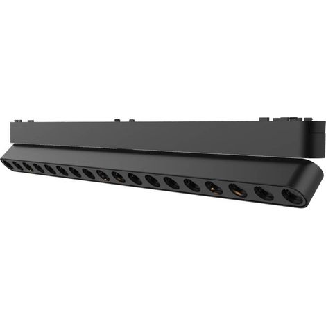 Foco carril SNOW SLIM 378mm Basculante 48V, 18W, 24º, negro, Blanco cálido