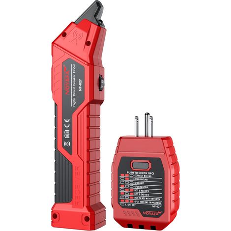Détecteur de Disjoncteurs NF-827, Testeur de Prises GFCI, Identifie Rapidement les Disjoncteurs NCV 90-120 V CA, Outil de Test de Circuit Avec Boîte de Rangement et Sensibilité Réglable