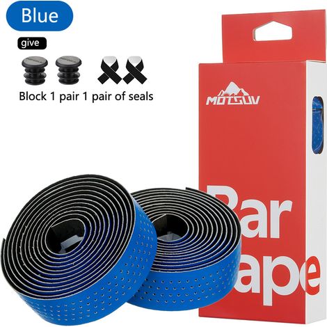bleu Sangles de guidon, sangles pour guidon de course, sangles antidérapantes pour vélo, sangles de guidon perforées, équipement de cyclisme résistant à l'usure et antidérapant (1/5)