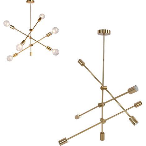 Suspension Luminaire 6 Lumières Style Géométrique Design Unique et Durable 110‑220V (1/5)