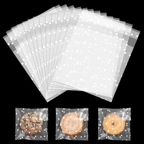 200 sacchetti trasparenti richiudibili 10 x 10 cm per dolci, biscotti, gioielli, saponi, regali e forcine per capelli