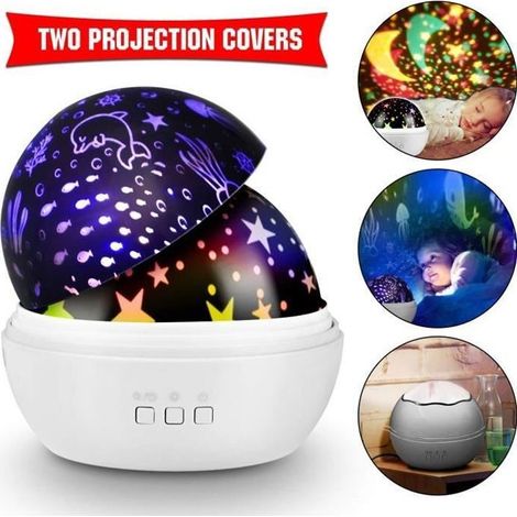 Projecteur - TD® - 360° Rotatif - Lumières Colorées - Veilleuse Enfant - 8 Modes-Ywey (1/5)