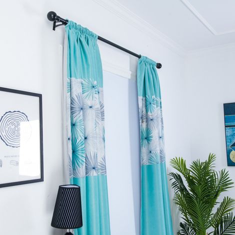 Rideaux décoratifs en polyester à motif chrysanthème imprimé pour salon et chambre, bleu (1/5)