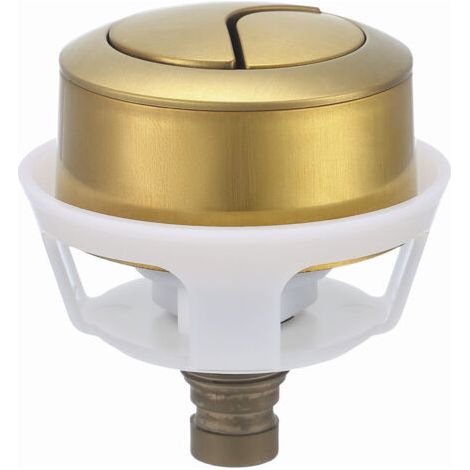 QORVA-Bouton de chasse d'eau de rechange doré pour réservoir encastré avec câble, finition or brossé pour toilettes.