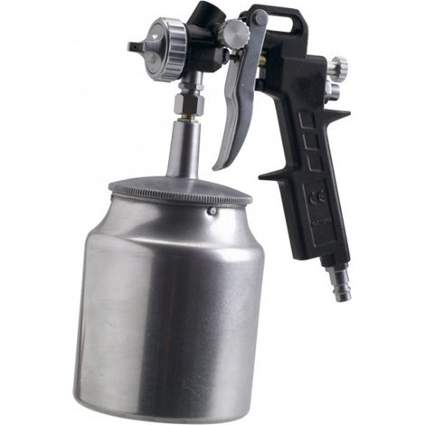 FERM Farbspritzpistole mit Oberbecher – Pneumatisch - 750 cc – Max. 6 bar – Einstellbare Sprühleistung (1/5)