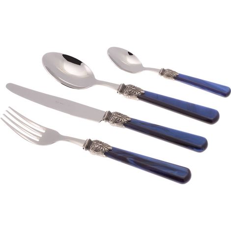Servizio Set di Posate 24 Pezzi in Acciaio Inox Rivadossi Sandro Elena Blu (1/2)