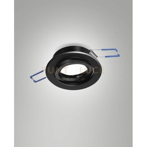 NARKA FARETTO INCASSO TONDO ORIENTABILE D.8,2CM H2,5 NERO ATTACCO GU10