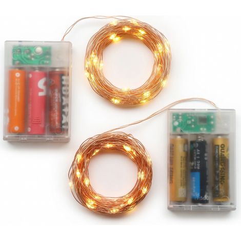 Guirlanda luminosa LED 2 m 20 luces 2 pilas sin pilas con pilas (1/5)