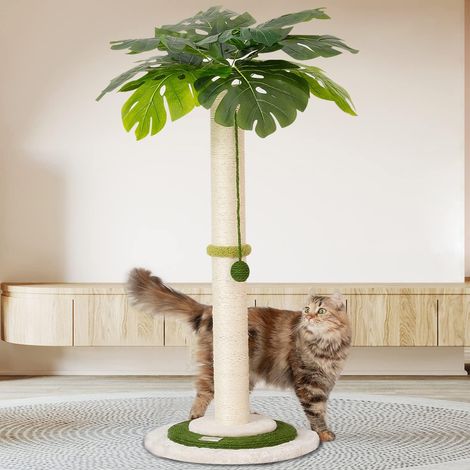 89 cm Poteaux Griffoir pour Chat avec Balle Suspendue et Grattoir Chat de Haut d'intérieur avec Corde en sisal, Tous Les stades de la Vie (1/5)