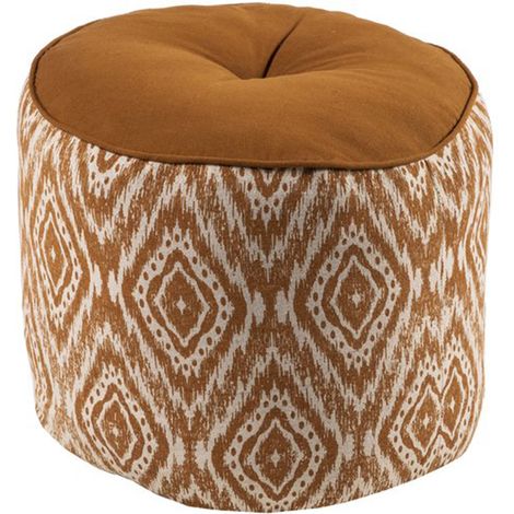 Pouf rond 40x30 cm en tissu imprimé camel - OLDY