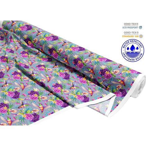 TESSUTI DECORATIVI PER ESTERNI OXFORD - motivo colibrì colorato I DR134 (1/5)
