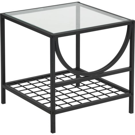 URBAN MEUBLE Table basse moderne en verre et métal JANKIN COFFEE TABLE