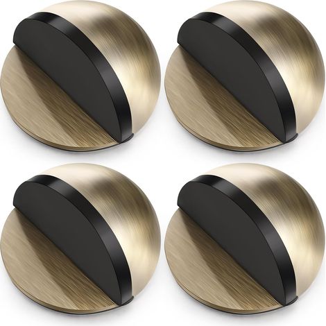 Butée de Porte de Sol Auto-Adhésives Butée en Acier Inoxydable Ovale Arrêt de Porte Poli avec Colle Butoir de Porte en Demi-Lune pour Protection de Mur en Verre(Couleur Bronze,4 Pcs) (1/5)