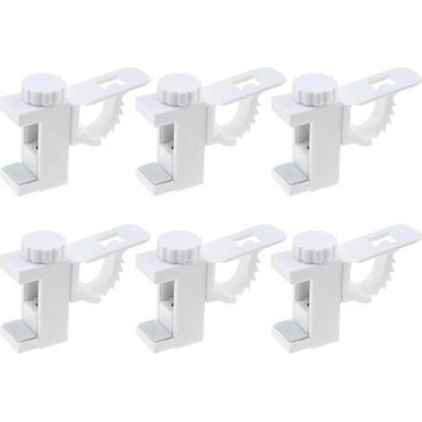 Set mit 6 verstellbaren Gardinenstangen mit Querstange, Handtuchhaken, Gardinenstangenhalter ohne drehbare Bohrung, geeignet für Gardinen oder Kleiderschränke (1/4)