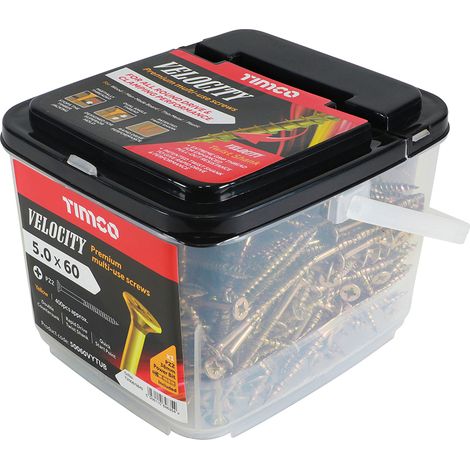 TIMCO Velocity Premium Multi-Use Countersunk Gold Woodscrews - 5.0 x 60