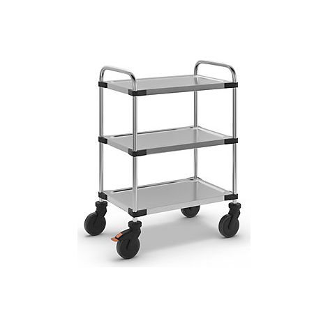 kaiserkraft  Carrello di servizio in acciaio inox 640-RL  con 3