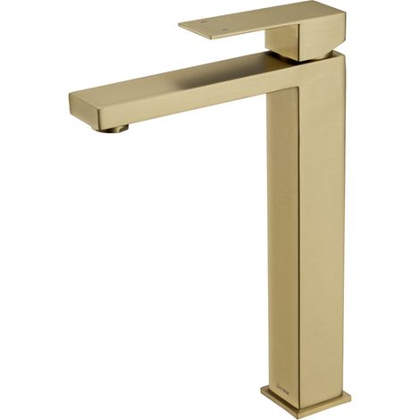 Mitigeur de Lavabo Or Robinet Lavabo Haut pour Vasque Robinet Salle de Bain en Acier Inox Mitigeur pour Salle de Bain Design Doré Classique (1/5)