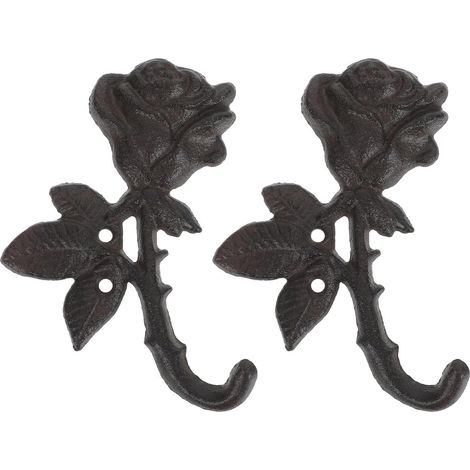 Lot de 2 patères en métal en forme de rose Patères murales (1/5)