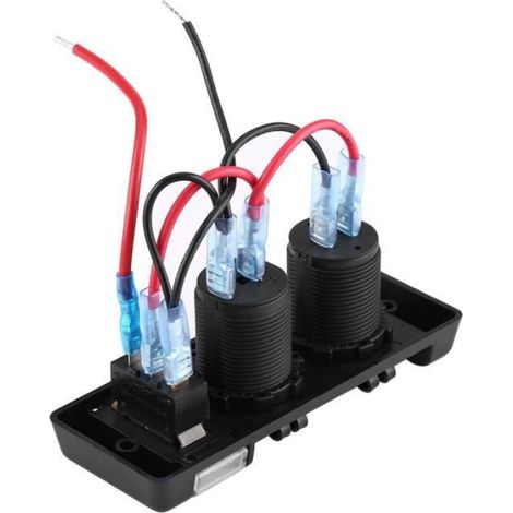 Prise Allume-Cigare - Étanche - Double Port USB 3 1 A - Pour Véhicule 12 V - 1 Pièce (1/4)