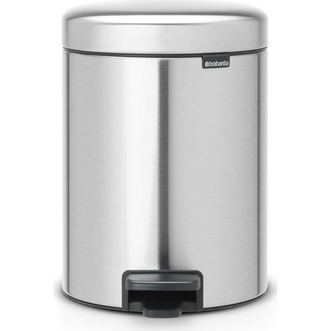 Brabantia Pedal Bin Newicon Pattumiera a Pedale, Secchio Interno in Plastica, Inox Satinato FPP, 5 lt (1/5)
