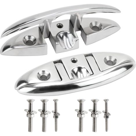 Abrazadera plegable de 5 pulgadas, de acero inoxidable 316, para cuerdas marinas, reversible, apta para barcos, kayaks y decoraciones incluye accesorios de montaje.