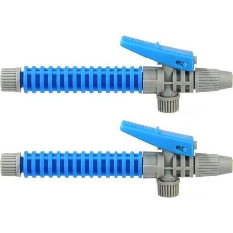 Lot de 2 poignées de pulvérisateur à gâchette de 175 mm, poignée de pistolet de pulvérisation agricole, pièce accessoire de pulvérisation pour lance, pulvérisateur extérieur de jardin (bleu) (1/4)