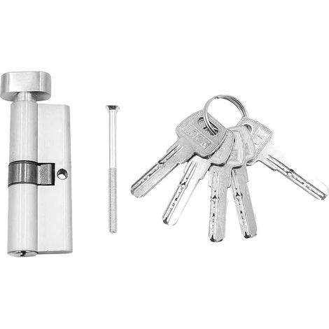 Cylindre De Serrure De Porte De 80 Mm (40 T / 40) avec 5 Clés, 1 Vis (1/5)
