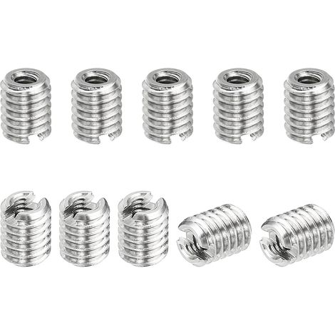 Filetage Adaptateurs Manchon Réduction Écrou Insert Fileté, 10 pcs M40.7 Mâle Vers M20.4 Femelle Réparation Insérer Écrou Vis Réducteur Conversion Inox Acier Fixation 5mm (1/5)