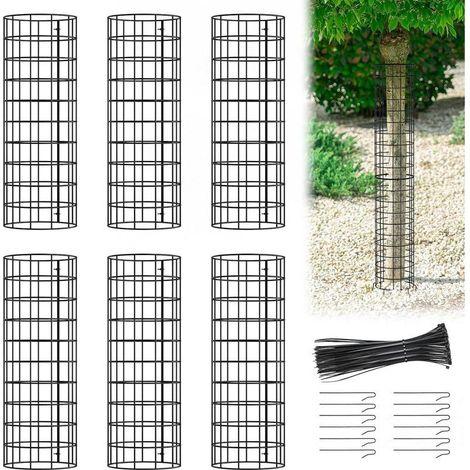 Protections de Tronc d'arbre en métal,Housse de Protection Contre Les écorces de Plantes en Maille Durable,Taille réglable,avec Attaches à Fermeture éclair et Agrafes,pour semis et jeunes arbres (1/5)