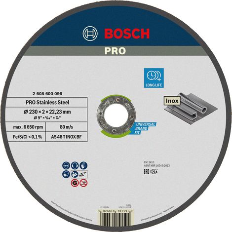 Bosch Accessories AS 46 T Inox BF 2608600096 Trennscheibe gerade 230 mm 1 St. Stahl, Edelstahl