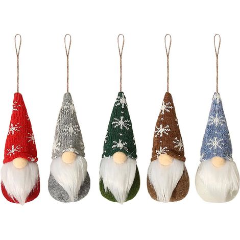 Schneeflocken-gestreifte Strickmütze, Puppen-Gesichtslose Puppe, Weihnachtsbaum-Dekoration, Weihnachtszubehör