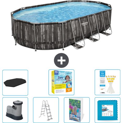 Bestway Power Steel Oval - 610x366x122 cm - 8-teilig S566