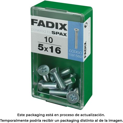 Schachtel mit 10 Einheiten metrischer Schraube mit Flachkopf M 5x16mm Fadix (1/3)