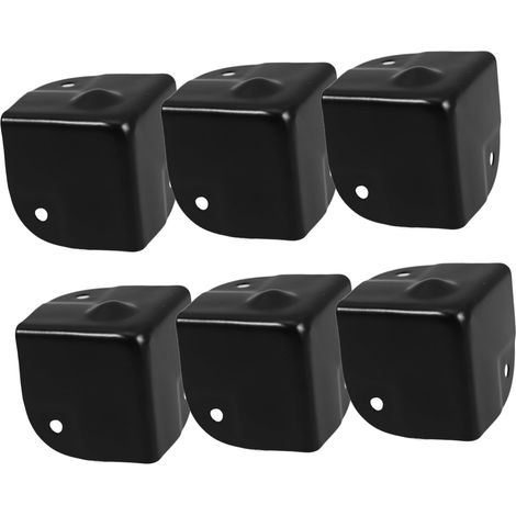 6 protège-coins pour meubles, fer, noir, pour table et bureau (1/5)