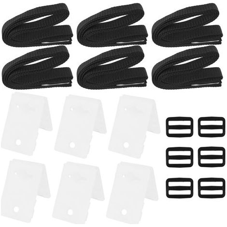 Fixation pour Bâche Solaire de Piscine,6 Pièces Kit de Sangles de Couverture Solaire,Enrouleur de Couverture Solaire,Sangles de Fixation,Pinces,Boucles,pour Piscine Universelle (1/5)