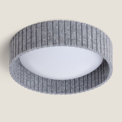 Plafoniera LED 18W Circolare Feltro Ø400 mm CCT Selezionabile Kaptyn Grigio (1/5)