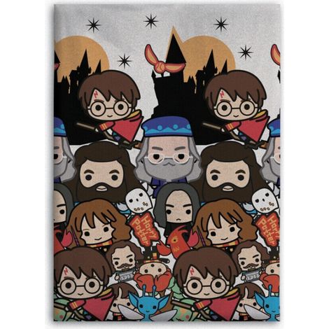 Plaid Harry Potter tous les personnages dessinés - 140x100