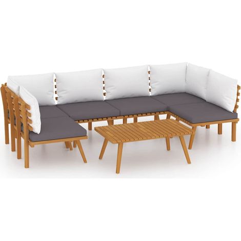 Maison Exclusive - Set Divani da Giardino 7 pz con Cuscini in Massello di Acacia (1/5)