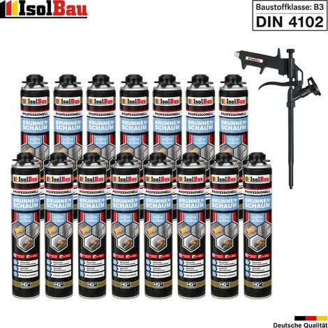 Brunnenschaum 15x 750ml Bauschaum 1x Teflon Pistole Montageschaum Pistolenschaum (1/5)