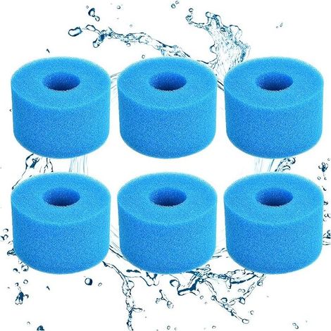 6pcs Éponge Filtrante , Cartouche de Filtre en Mousse, Mousse pour Filtre Piscine, Réutilisables et Lavables, Filtre en Mousse pour Spa, Piscine 10.87.34cm (1/5)