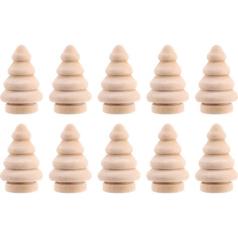Décorations de Noël en bois vierges à monter soi-même, pour sapin ou gâteau, lot de 10. (1/5)