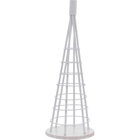 Deko-Baum HHG-458, Weihnachtsbaum Schmuckbaum Weihnachtsdeko Christbaum zum Beschmücken, Metall 60cm weiß