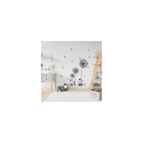 Adhesivos de pared con estampado de diente de león, removibles, para decoración de paredes, murales para el hogar, 1 juego - Crezuo