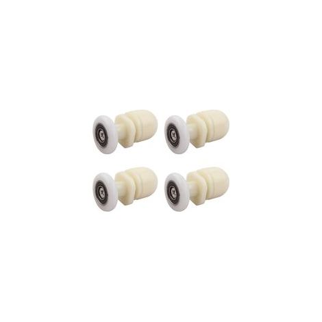 Rulli per porte scorrevoli della doccia – Set di 4 rulli in ottone massiccio, diametro 19 mm, compatibili con vetro spesso