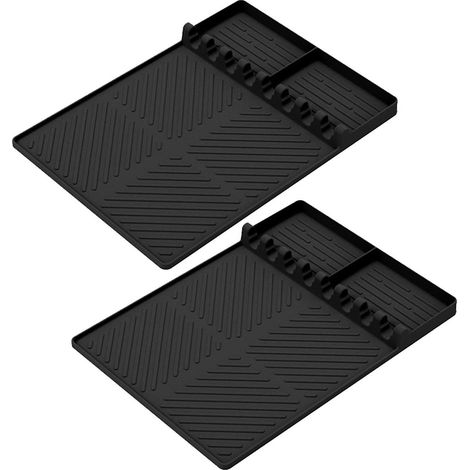 Accessoires pour four noir, tapis de protection en silicone, tampons de nettoyage anti-poussière, poêles à barbecue, tapis isolants (1/5)