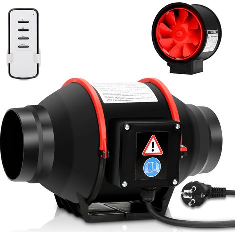 Wolketon TolleTour Rohrventilator 100mm Bad-Lüfter mit Fernbedienung Lüfter Leise Wandlüfter Abluftventilator