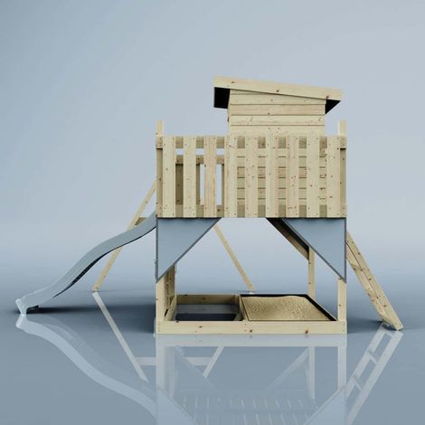PolarPlay Spielturm Alma aus Holz in BlauBabyschaukel