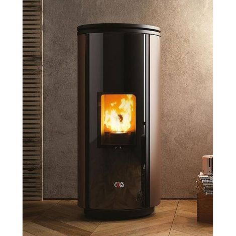 Cola LA12178Y Elegant Ermetica Stufa a Pellet Libera Installazione 20 kg 91,8% Efficienza (54x57,4x121,1 cm) colore Marrone (1/2)