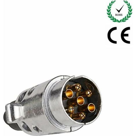 Prise remorque 7 broches étanche - - 12V - Alliage d'aluminium - Norme européenne CE - Étanche - Durable (1/4)